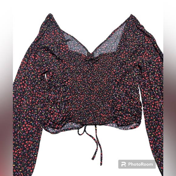 H&M Floral Drawstring Front Blouse - Picture 5 of 6